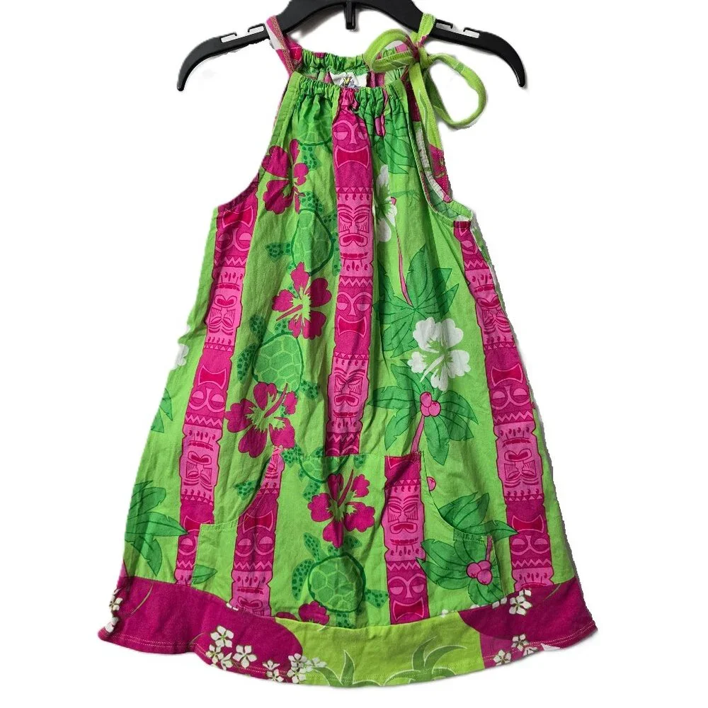 2pc Tank Beach Sun Dresses 8 Hawaiian Floral Hanna Andersson Cruise Corkys Kids